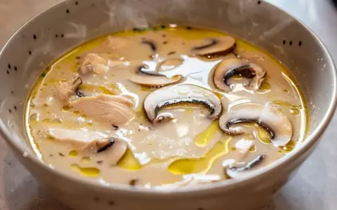 Varm och krämig kycklingsoppa med champinjoner. Ett perfekt kycklingsoppa recept för kalla dagar.