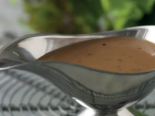 En skål med krämig brunsås, perfekt för att förhöja smaken på din middag. Ett enkelt brunsås recept för alla tillfällen.