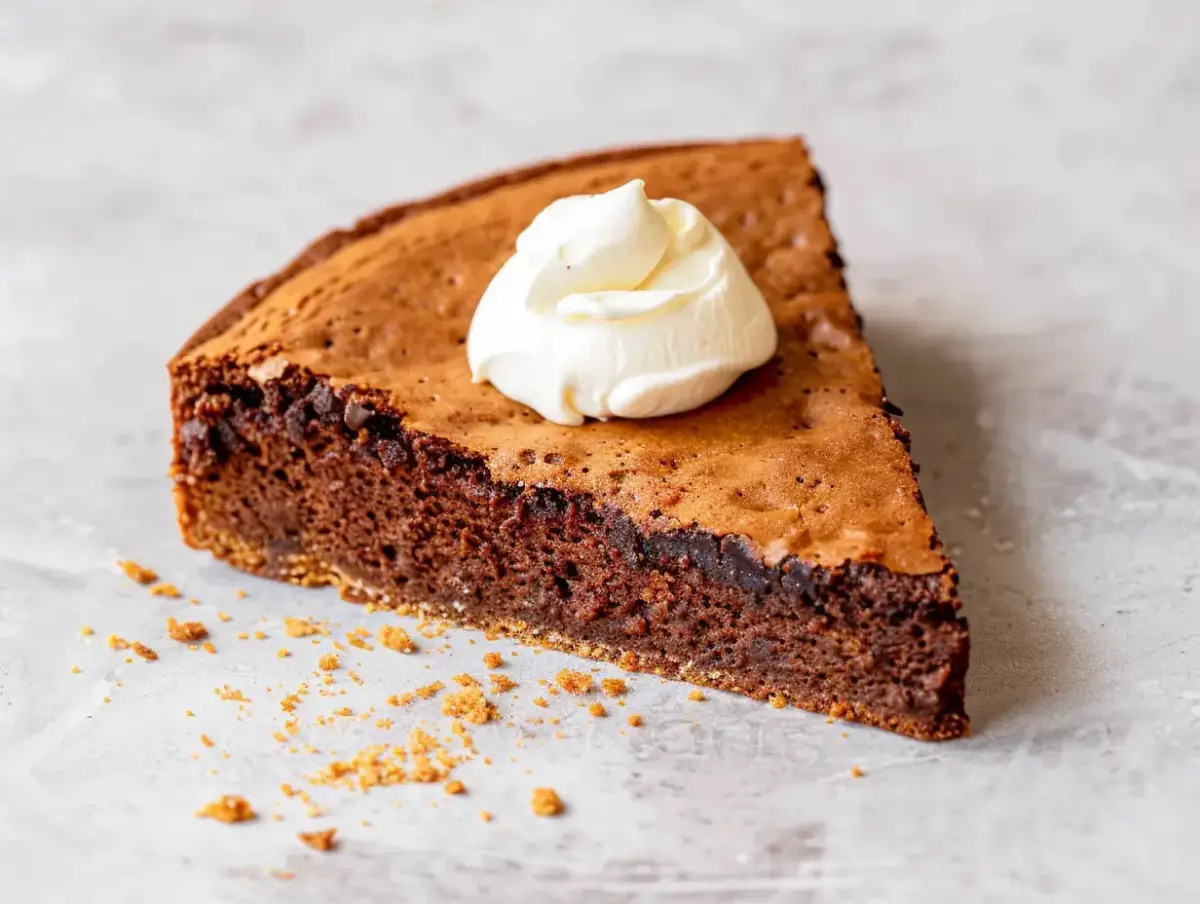 En saftig chokladkaka med en klick grädde, perfekt för dig som vill baka med proteinpulver och njuta av något gott.