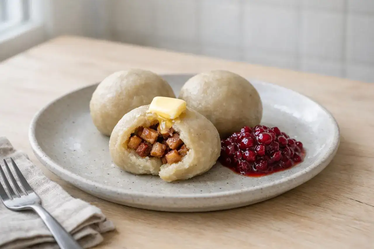 Tre pitepaltar med smör och rårörda lingon. Ett klassiskt pitepalt recept som smakar fantastiskt.